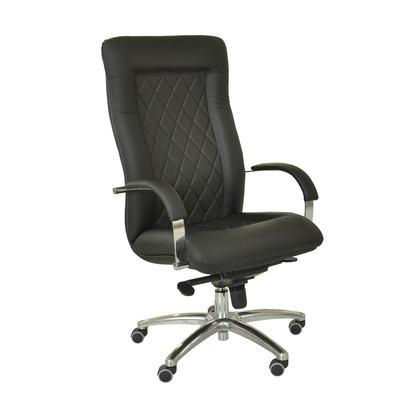 Scaun ergonomic piele NEAGRA | model DONALD P