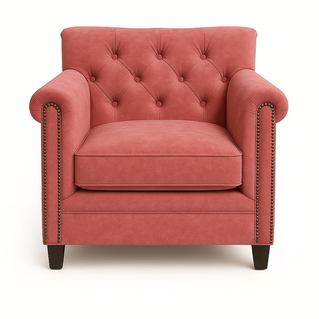 Fotoliu chesterfield TAN catifea ROZ