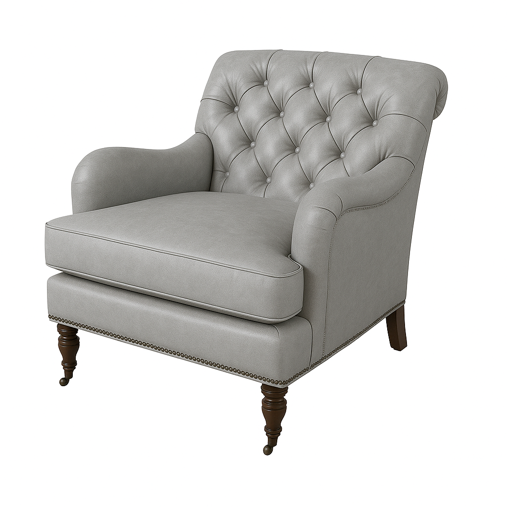 Fotoliu chesterfield CALEDONIAN piele GRI