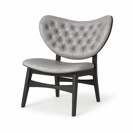 Scaun tip fotoliu piele GRI | model SAMUEL