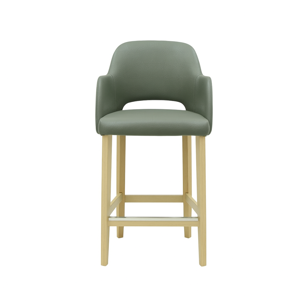 Scaun bar piele naturala BEJ | model APRIL