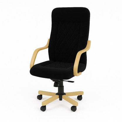 Scaun ergonomic catifea NEAGRA | model DONALD P