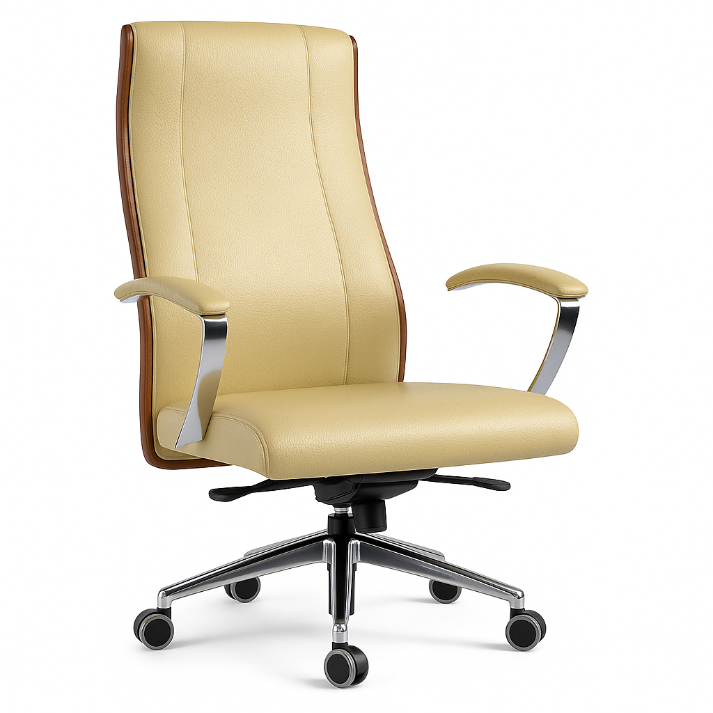 Scaun birou piele BEJ | model BOSS P