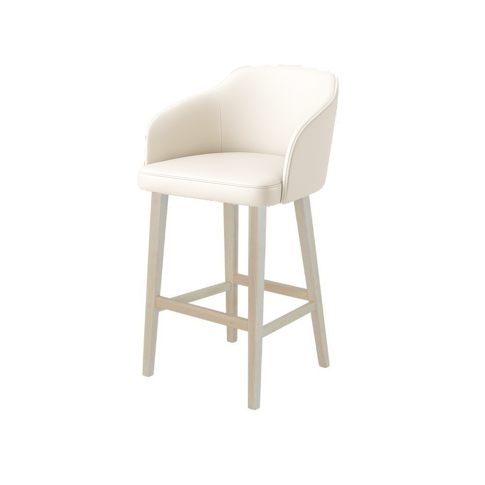 Scaun bar piele naturala BEJ | model CROCO